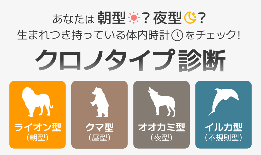 あなたは朝型？夜型？クロノタイプ診断で自分の体内時間をチェック！