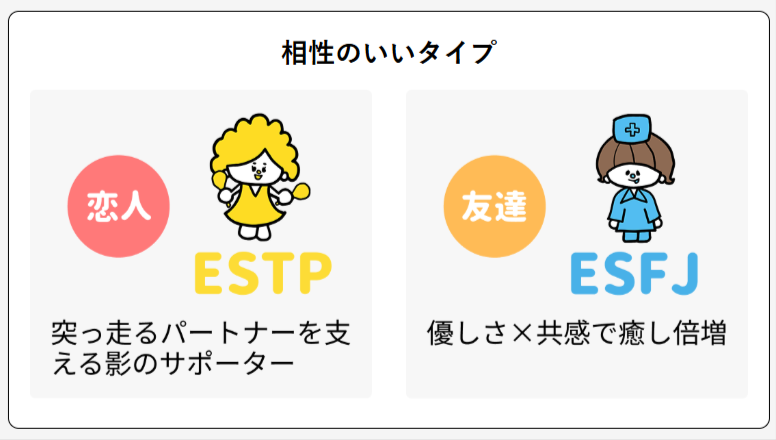 ISFJ(擁護者) 相性のいいタイプ
