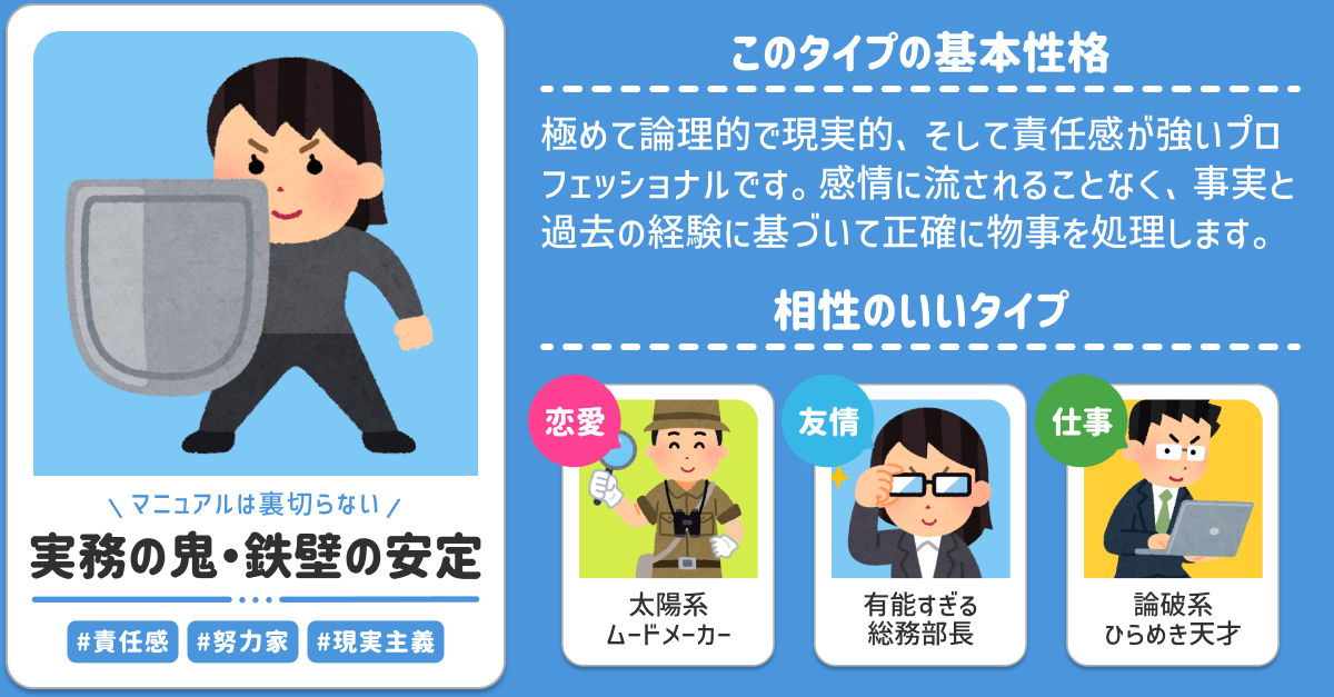 実務の鬼・鉄壁の安定(マニュアルは裏切らない)