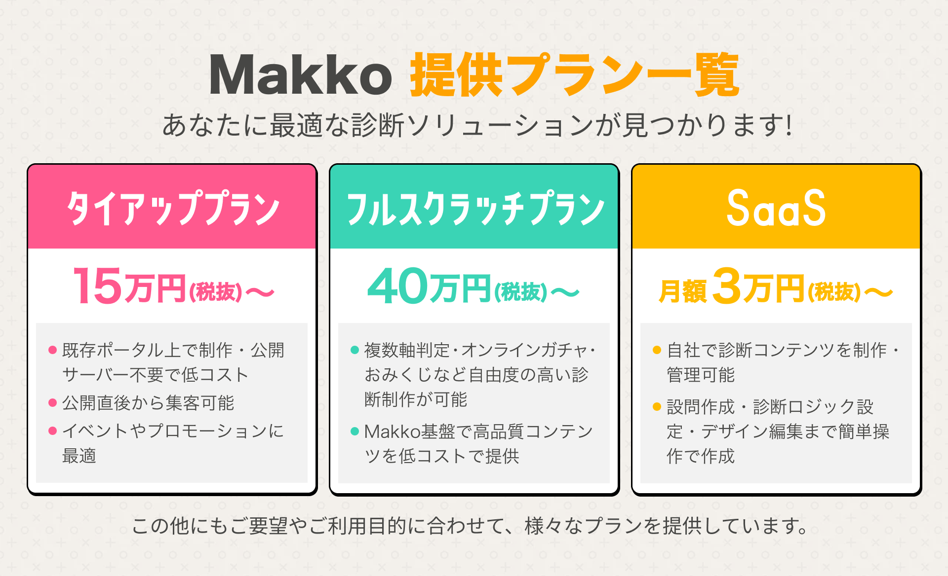 Makko提供プラン一覧